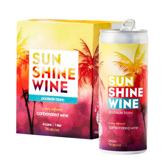 Sunshine Wine Four Pack Carbonated Wine for sale Pool safe canned alcohol